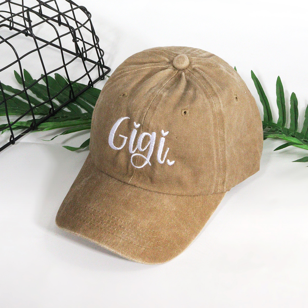 Unisex High quality breathable Lettering Gigi Embroidered baseball Cap Casual fashion all-match big head circumference shows small face_voghion.com