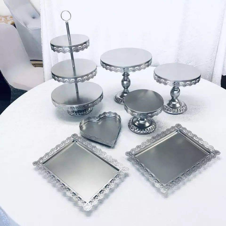 Estante de pastel de estilo europeo, taza de papel de boda, bandeja de pastel de pastelería, mesa de postres de boda, juego de 13 piezas