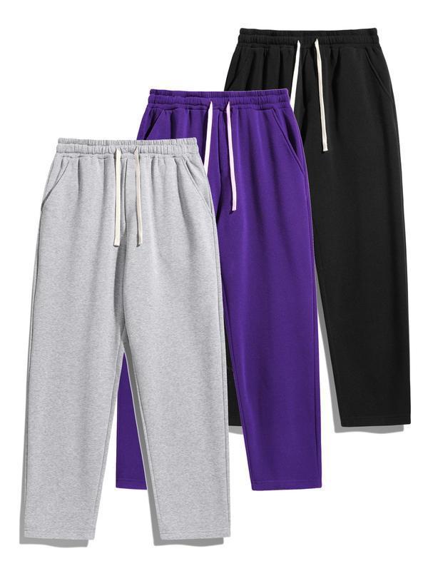 Men's Thermal Lined Drawstring Waist Casual Pants Loose Fit|undefined