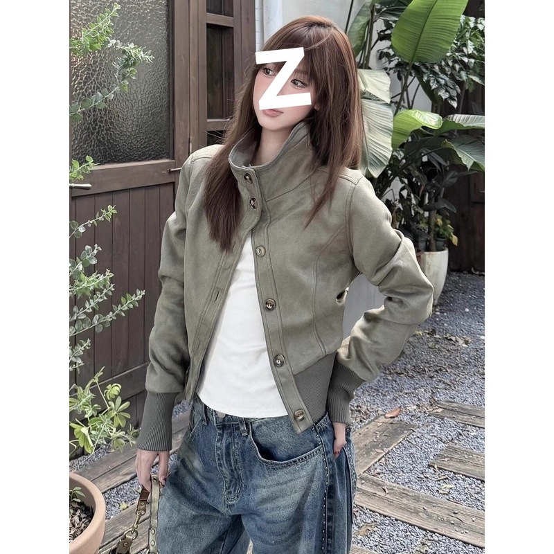 美式复古高街酷飒设计感春秋季休闲款百搭气质高修身显瘦时尚外套|undefined
