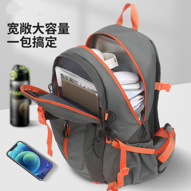 新しいクロスボーダー屋外軽量大容量防水登山バッグ折りたたみ多機能脊椎保護フィットネスバックパック|undefined