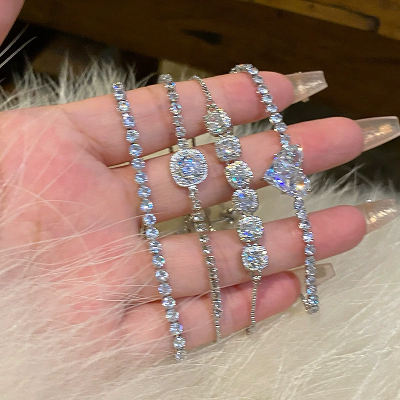 Супер блестящий высококачественный женский браслет с цирконом, нишевый универсальный браслет с бриллиантами, сложенный стиль, изысканный доступный роскошный браслет-браслет