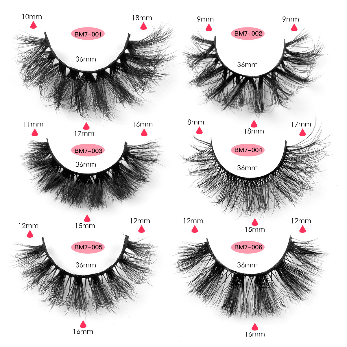 New product 7 pairs of imitation mink fur natural explosion, curling, thick and exaggerated stage eyelashes_voghion.com