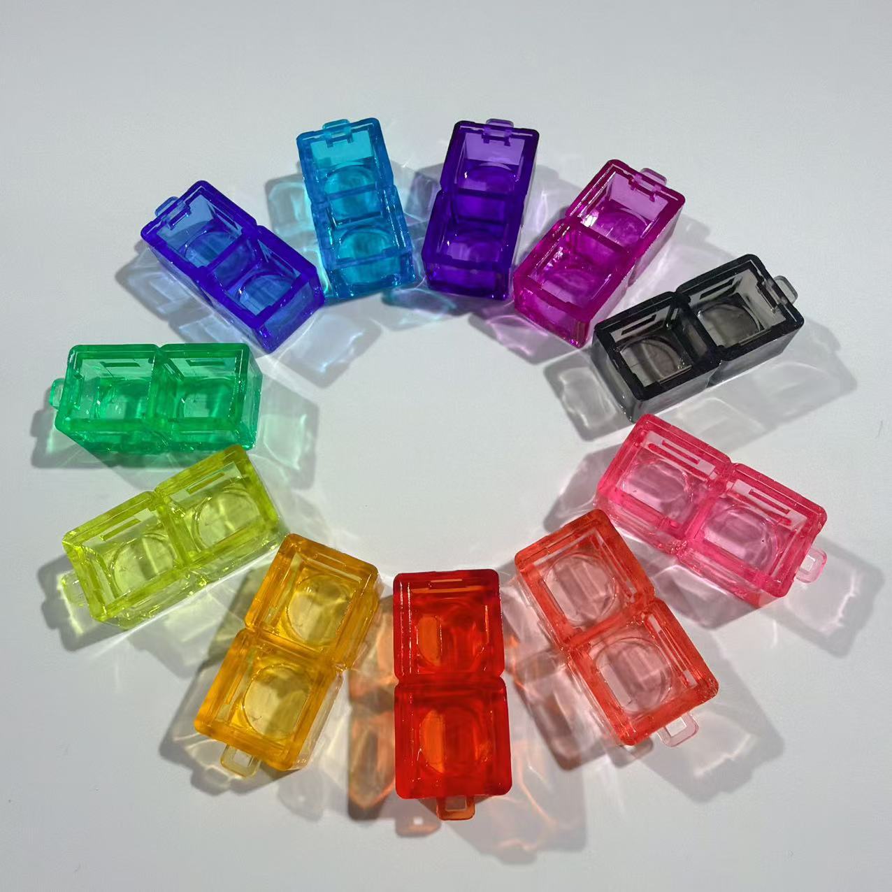 Two-button pc color transparent shell (without shaft) snake bone chain