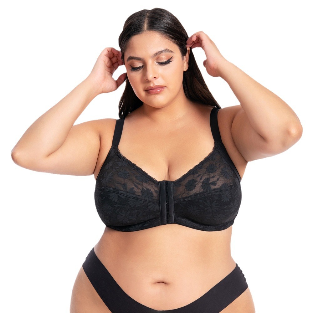 Amazon Europa y los Estados Unidos gran pecho sin anillo de acero sujetador de encaje comercio exterior ropa interior de tamaño grande sexy sujetador al por mayor image 6