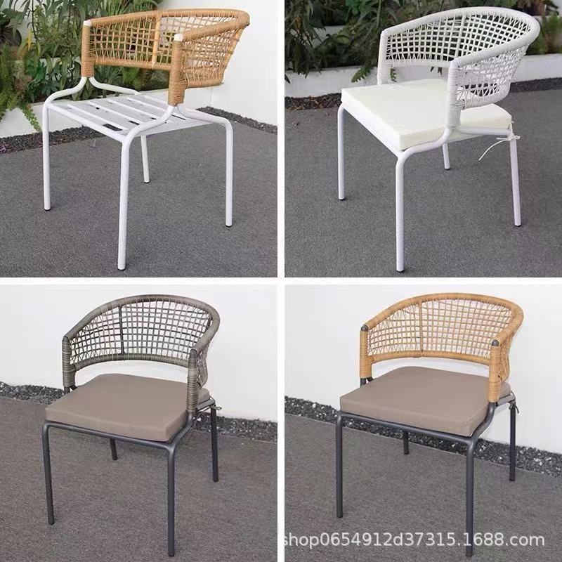 Aleación de aluminio al aire libre respaldo balcón silla de caña terraza patio silla de ocio al aire libre jardín villa patio silla de caña