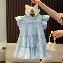 女童夏季裙子背心裙公主裙2025新款儿童夏装小童宝宝洋气连衣裙薄