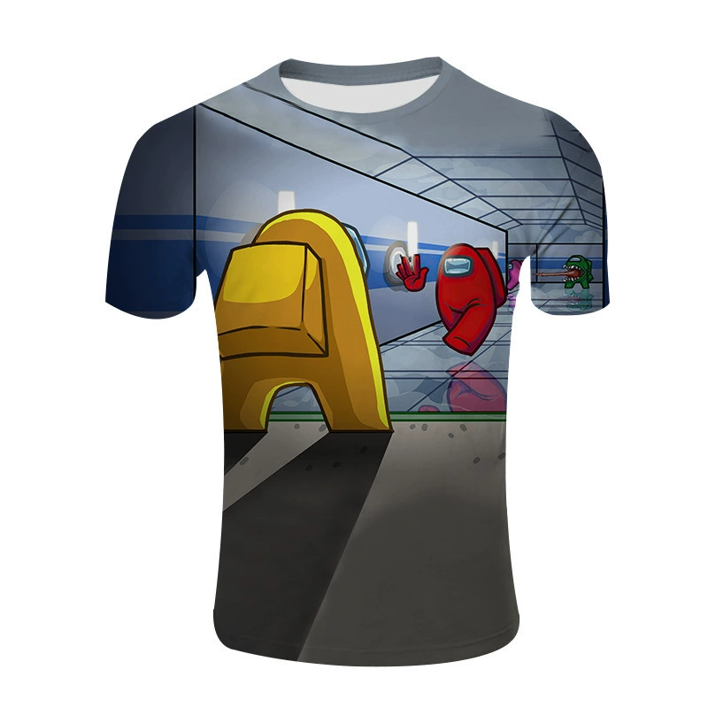 AliExpress Amazon Подростковая Летняя мужская футболка с 3D цифровым принтом, Космический Волк, мультфильм, свободная футболка