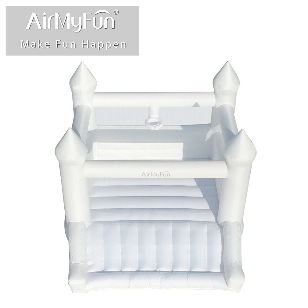 AMF | Cama de salto blanca inflable fiesta de bodas castillo boda hogar interior pequeño trampolín al aire libre propuesta de matrimonio