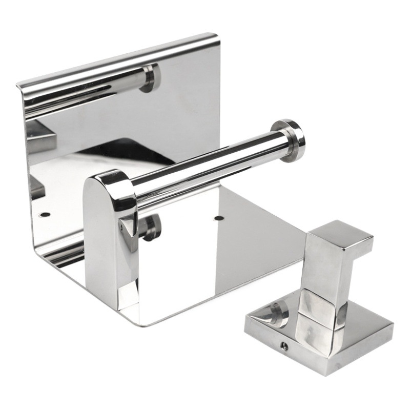 Toallero de Acero Inoxidable 304 Brillante para Baño de Hotel, Estante de Almacenamiento, Toallero de Baño, Portarrollos de Papel, Gancho para Ropa