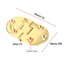 90度大号纯铜翻板合页 弹簧折叠铜腰铰 带卡位定位铜合页 65*38mm