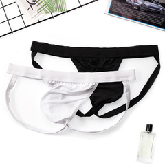 Cross-border men's underwear solid color breathable mid-rise single-layer pouch pants sexy boy double T-shirt underwear
