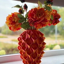 ���uͨ����Ȥ�·f�ɐ۟��u�� Red Gold Flower Vase 3D��ӡ��ƿ