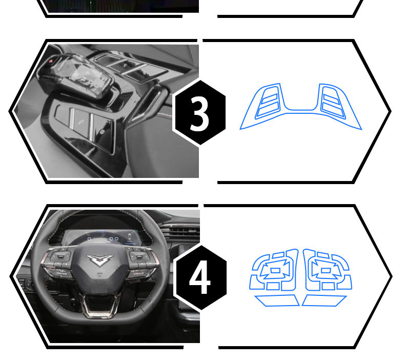 Suitable for Kaiyi Kunlun Gear Shift Paint Surface Interior Protective Film, Instrument Panel, Central Control Navigation Screen Film Modification
