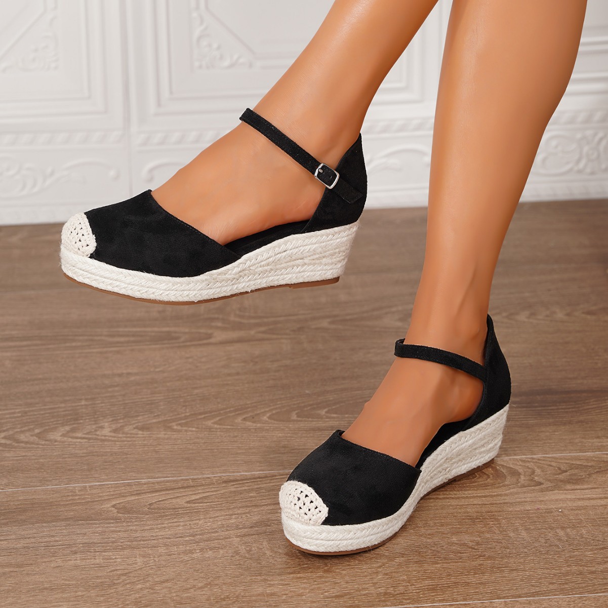 Sandalias de Cuña con Suela de Yute Plataforma Gruesa para Verano image 2