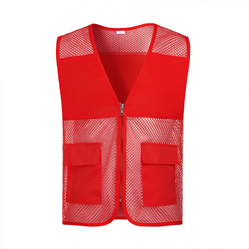 Nets de pesca transpirables voluntarios chaleco ropa de trabajo caballo clips impresión de malla publicidad voluntarios de bienestar público chaleco logotipo personalizado