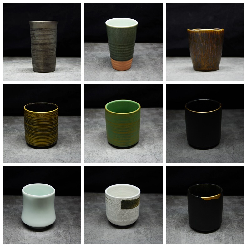 New Chinese-Style Japanese Ceramic Water Cup Tea Cup for Stove Brewing, Rustic Straight Cup, Casual Cup for Home and Restaurant Use