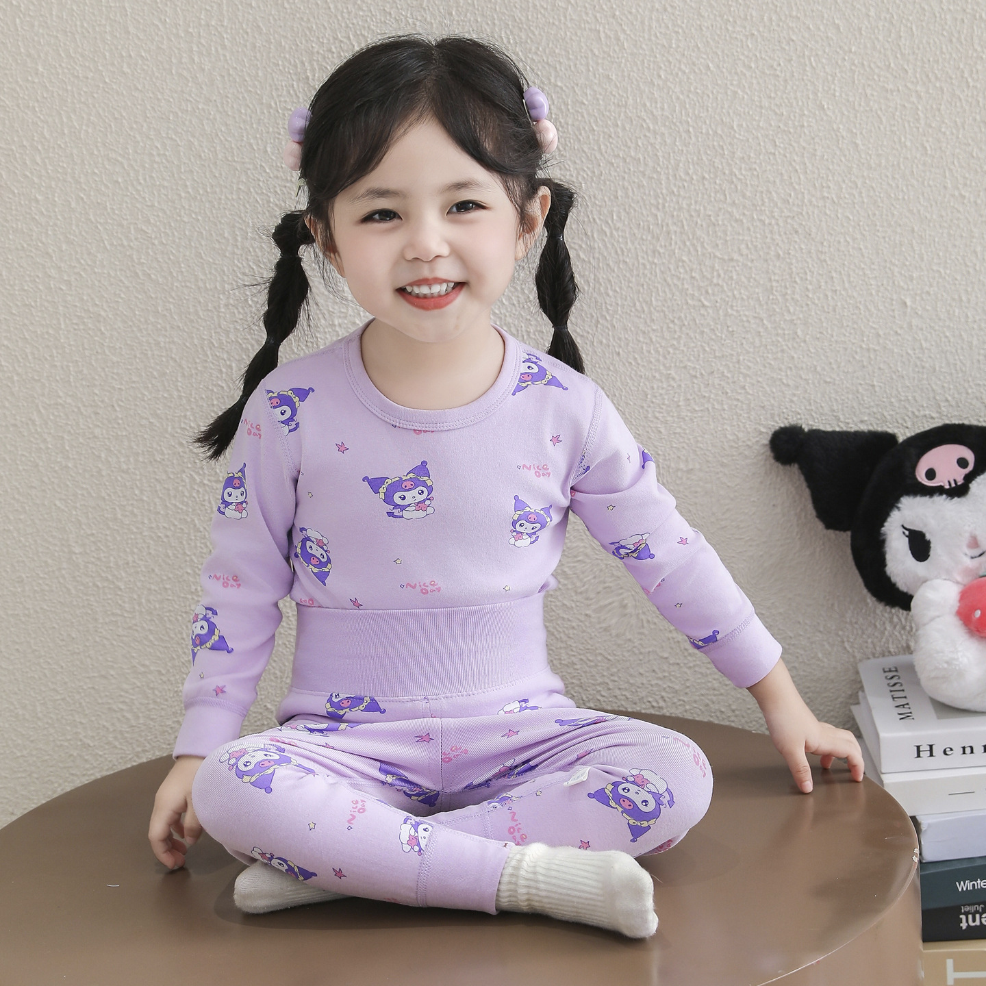 High waist - full printed purple cool rice