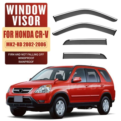 Rain shield – Visor - standard-packaging-without-logo-honda-crv-mk2-rd-2002-2006-pc-with-bright-strip-rain-shield