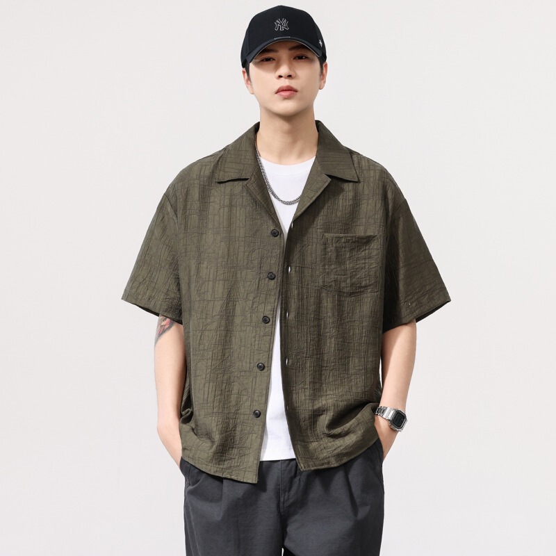108g Lyocell short-sleeved shirt, men's summer thin, American retro style, loose fit, plus size, casual open-front shirt/jacket 108g Lyocell short-sleeved shirt, men's summer thin, American retro style, loose fit, plus size, casual open-front shirt/jacket