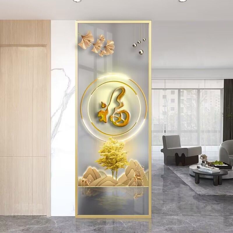 Vidrio temperado de lujo ligero pantalla moderna y simple inodoro de baño de entrada de pared divisoria de baño de media pared cubierta