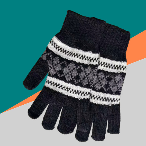 keep warm knitted demi-season gloves