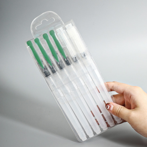 Portable transparent high-quality pp pointed nylon hair water storage pen solid pigment water-soluble color lead painting fountain pen