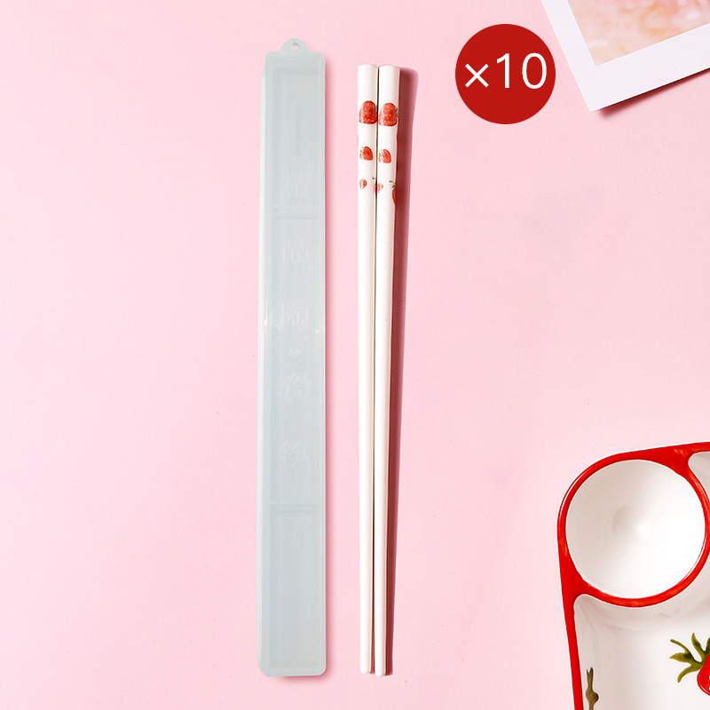 22cm 딸기 (10 쌍) + 투명 상자