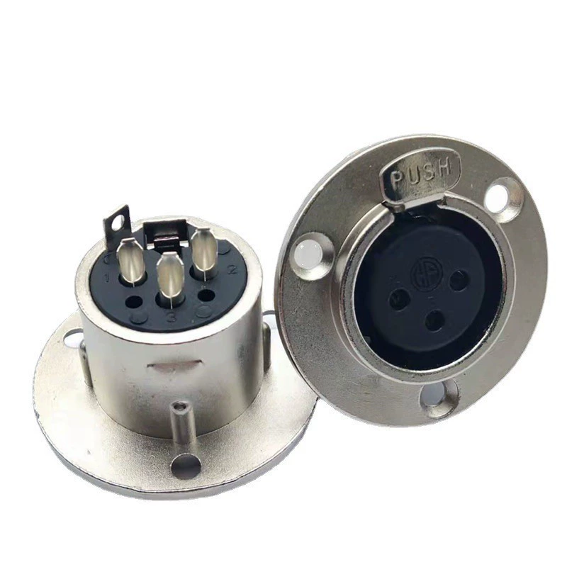 Круглый металл XLR головка 3PIN Female вход микрофон микшер розетка 3-pin XLR Female