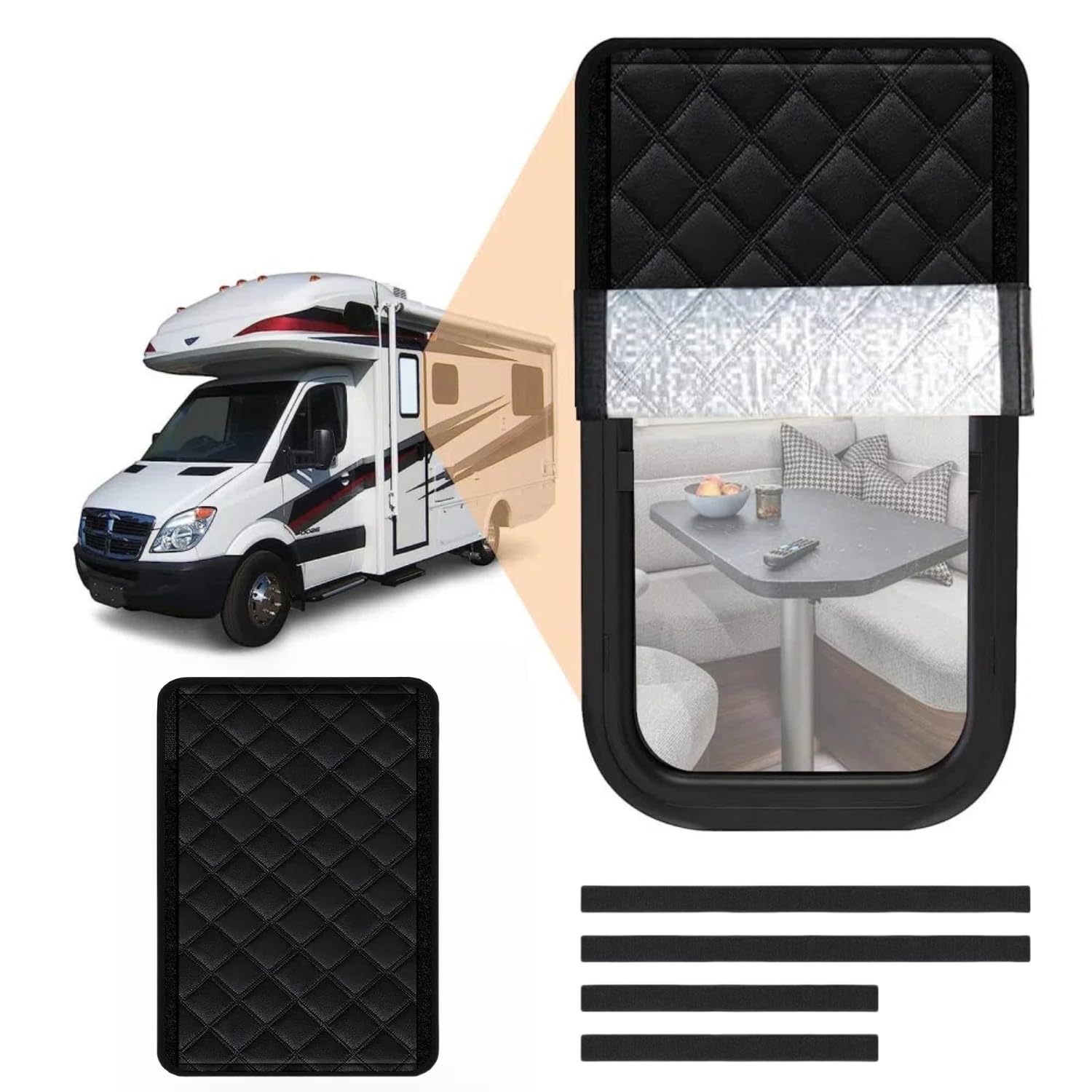 Cross-Border Rv Blackout Aluminum Foil Window Foldableable Sunshade Travel Camping Style Side Shield Suitable for Rv Car Sunshade