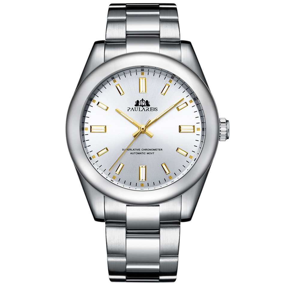 Automatic Men's Mechanical Watch With Luminous Steel Bracelet_voghion.com