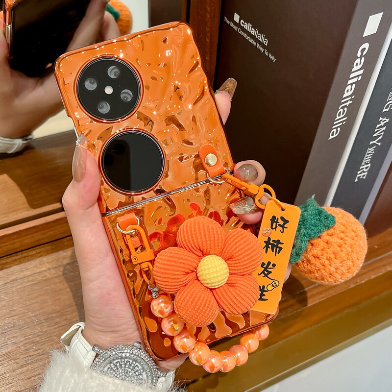 Electroplated Pleated Huawei Pocket 80% off Stackable Phone Case Huawei Purax Flower Stand with High-End Chain