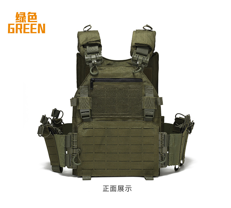 Chaleco táctico de liberación rápida MOLLE de corte láser compuesto 1000D
