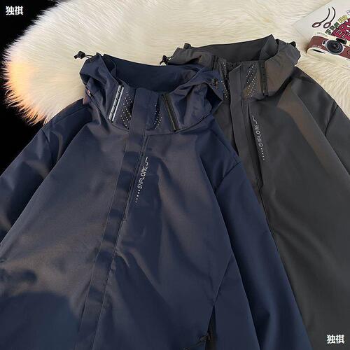 Autumn Functional Windproof Jacket for Men, Trendy Brand, Youthful Design, Black Samurai Style Hiking Jacket