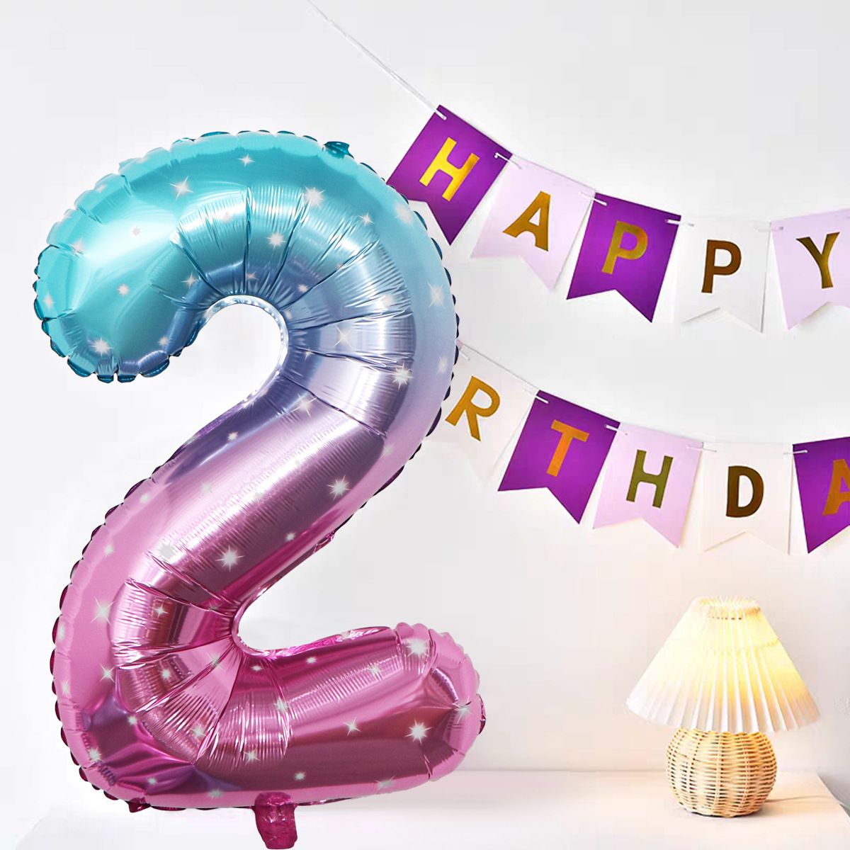 Globo digital transfronterizo fiesta globo al por mayor cumpleaños decoración de la boda película de aluminio de 32 pulgadas cielo estrellado versión americana Digital