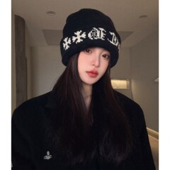 复古针织帽男女秋冬季保暖双层毛线帽加厚大头围帽子潮牌网红冷帽