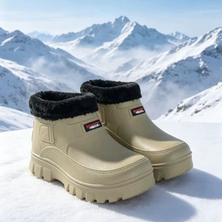 新款冬季加绒EVA一体防水雪地靴防滑耐磨百搭轻便舒适一脚蹬棉鞋