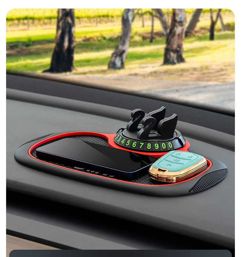 Car mobile phone bracket car central control anti-skid pad fixed navigation support frame temporary parking number interior supplies