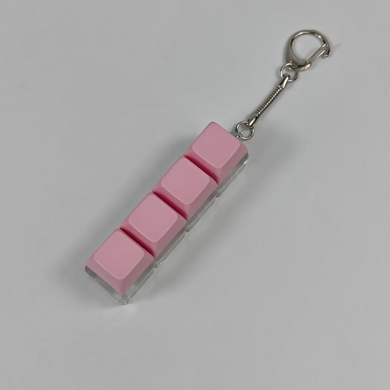 解压按键一字型四键彩色帽试轴器钥匙扣减压按键玩具创意马卡龙|undefined