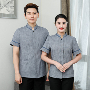 Cleaning suit Short -sleeved summer PA Hotel Guest Hotel Cleaning Aunt Property Clean Work Service Short -sleeved Top Girl