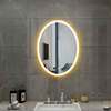 Intelligent oval -shaped LED bathroom mirror toilet anti -fog toilet toilet wall -mounted makeup with light touch screen