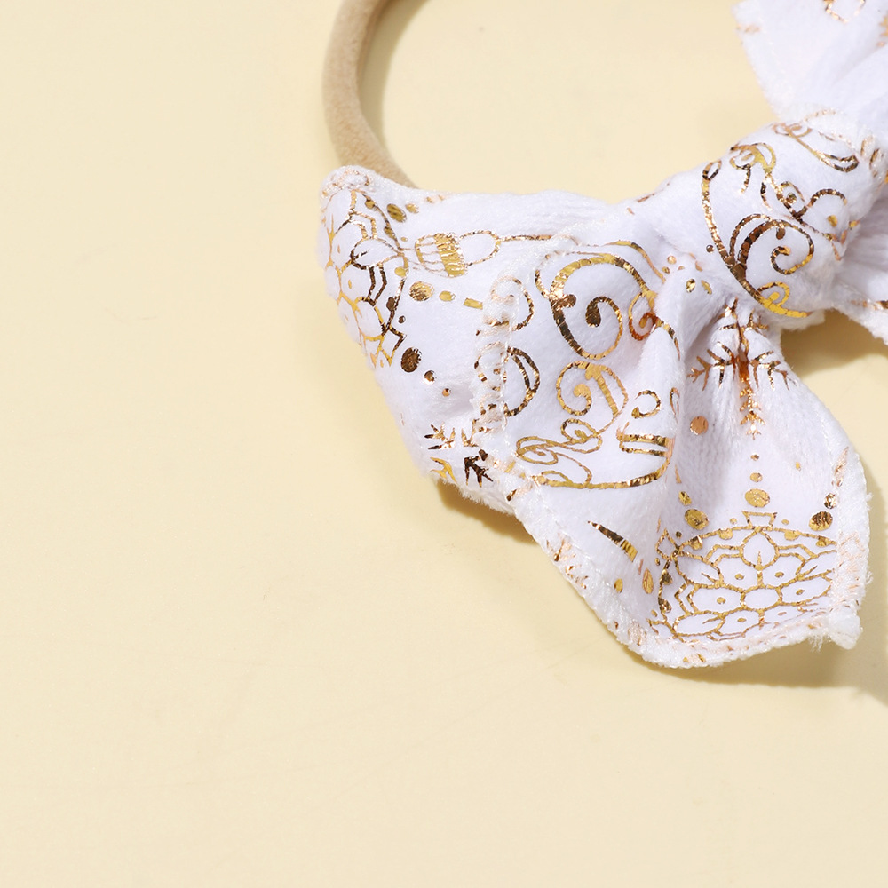 Cross-border New Foreign Trade Children's Hair Accessories Baby Bow Digital Printed Hair Band Christmas Holiday Baby Headband_voghion.com