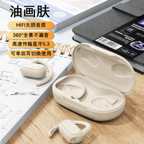 Los nuevos auriculares Bluetooth OWS tienen una batería de larga duración, auriculares abiertos ajustables, auriculares inalámbricos con orejas colgantes, stock