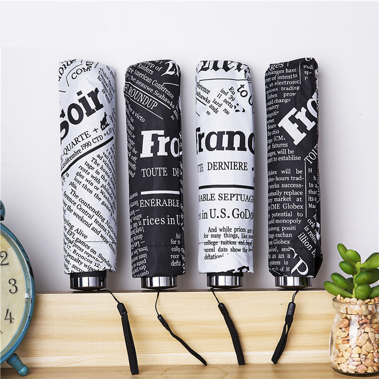 Umbrella Men's Sun Umbrella Newspaper Umbrella Retro Style Vinyl Umbrella Sun Protection Umbrella 70% off Stacking Umbrella Neutral Customization for Men and Women