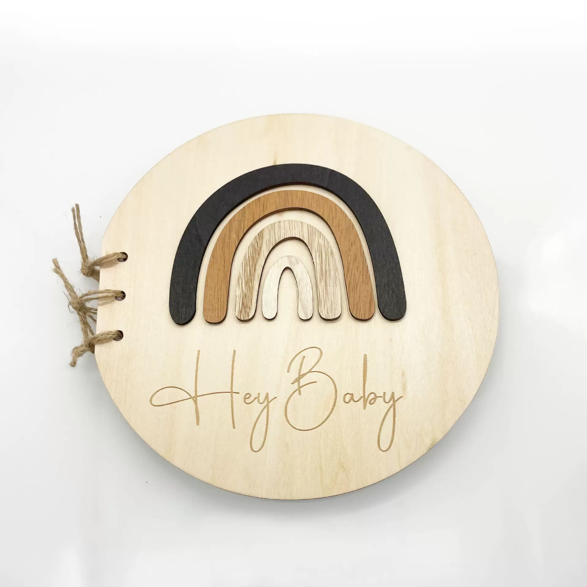 婴儿洗礼标志留言簿彩虹记忆书木质要册纪念品礼物的婴儿生日装饰