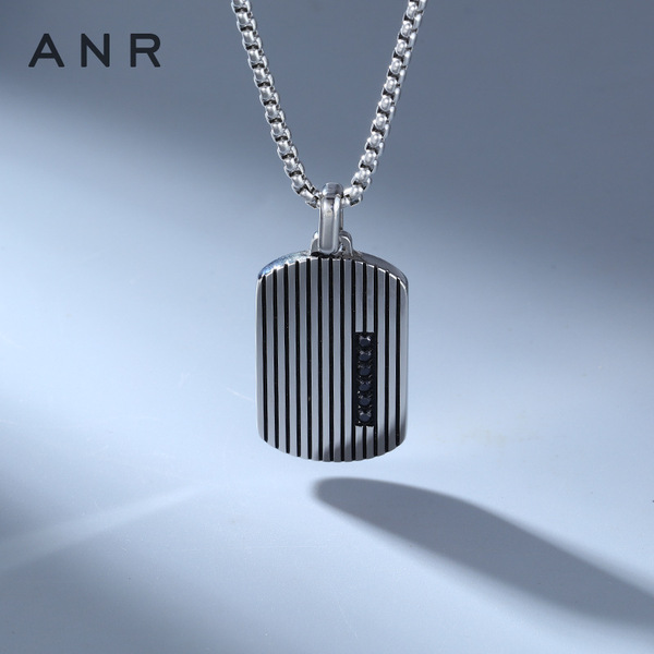 men's necklace stainless steel with zircon