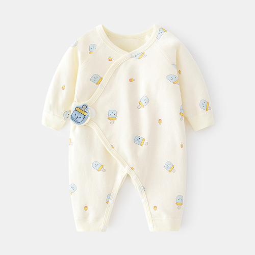 Newborn onesie baby boneless harem autumn and winter pure cotton newborn monk suit romper suit Velcro baby clothes