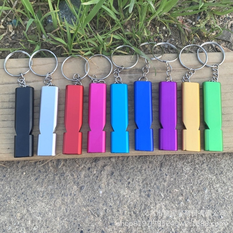 Aluminum Alloy Dual-Frequency Survival Whistle, Dual-Tube Outdoor Survival Whistle Equipment, Edc Tool, Outdoor Whistle