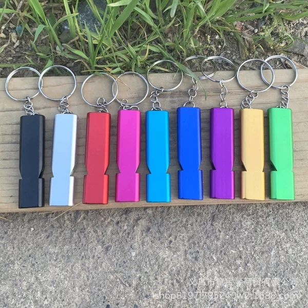Aluminum Alloy Dual-Frequency Survival Whistle, Dual-Tube Outdoor Survival Whistle Equipment, Edc Tool, Outdoor Whistle