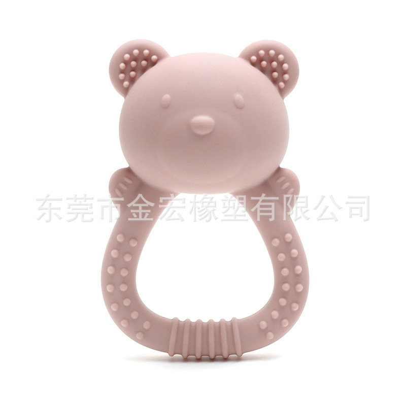 亚马逊小熊摇铃 婴儿0-1岁牙胶手摇铃早教沙锤抓握练习新生儿玩具|undefined